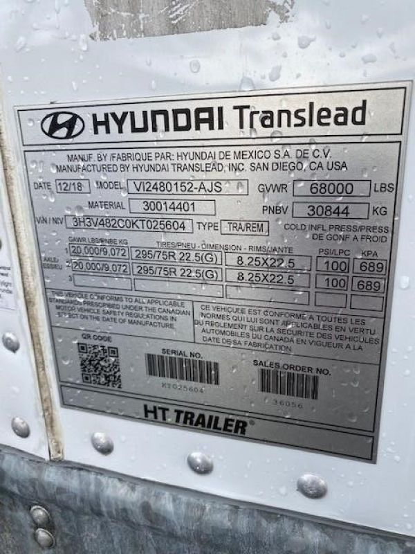 2019 HYUNDAI DRY VAN 6182330449