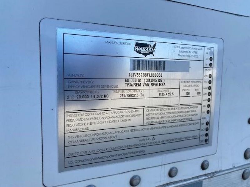 2015 WABASH NATIONAL 53' REEFER 7150531563