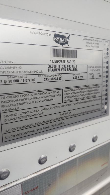 2015 WABASH NATIONAL 53' REEFER 7172832491