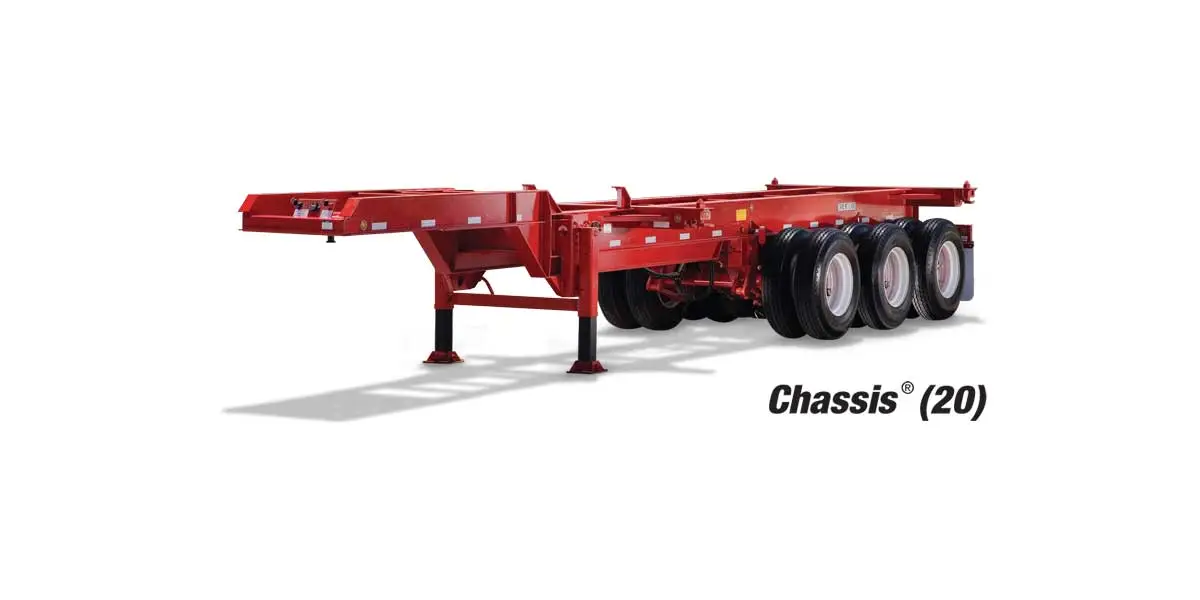 Chassis 3 Hyundai Translead chassis trailer with tridem axle configuration and extended frame for high-capacity container hauling
