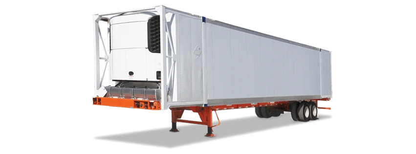 Hyundai Translead intermodal container on chassis trailer ready for freight transport